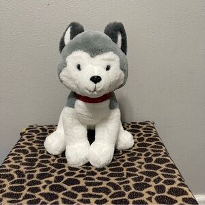FAO Schwarz 12” Inch Sparklers Plush Husky Gray White Soft Collectible Unisex
